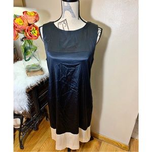 Theory silk navy shift dress womans size 12